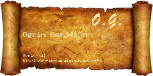 Ogrin Gerjén névjegykártya